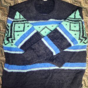 Holiday Lane Blue and Green Sweater